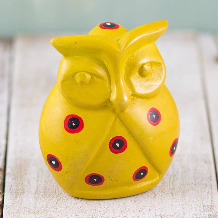 Búho de Esteatita Amarillo para venta al por mayor de Mr. Ellie Pooh