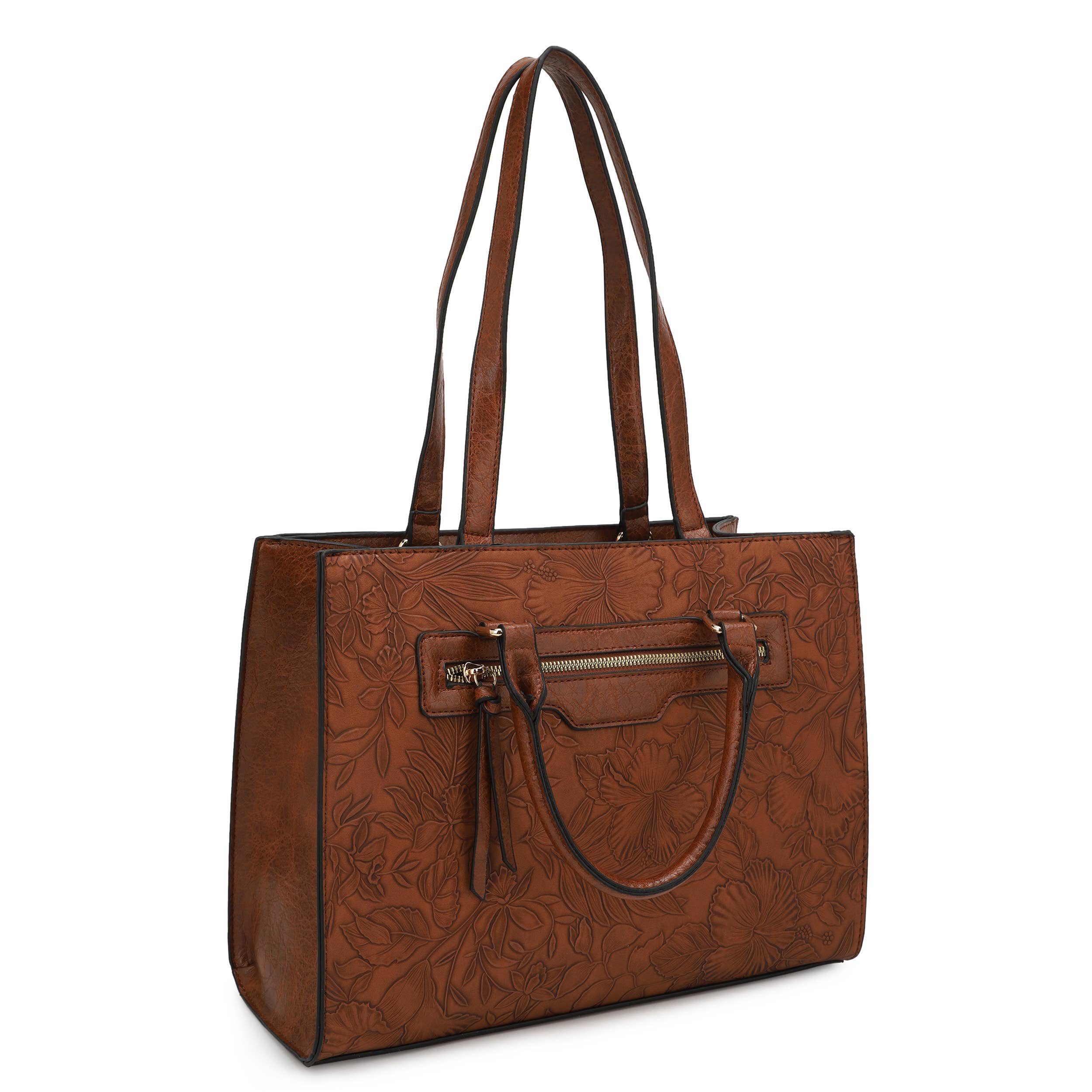 KAYLA+AVA – Engroshandel Tote bag - Dame – Morgan Hibiscus Blomstermønstret Præget Taske Sæt5