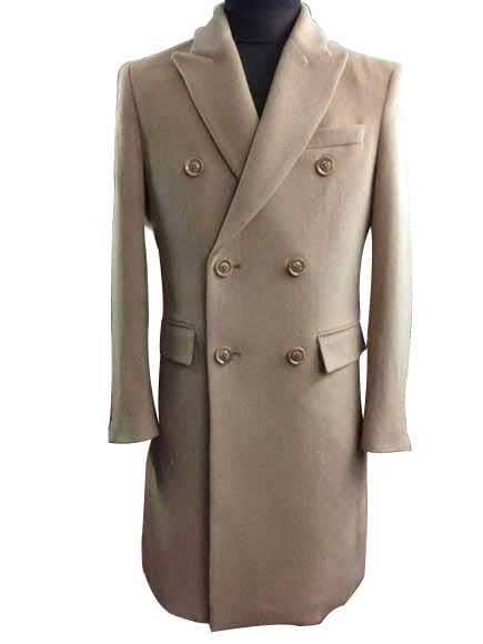 Trench-coat en laine pour homme - Pardessus pour homme de couleur « beige » pour la vente par Alberto Nardoni