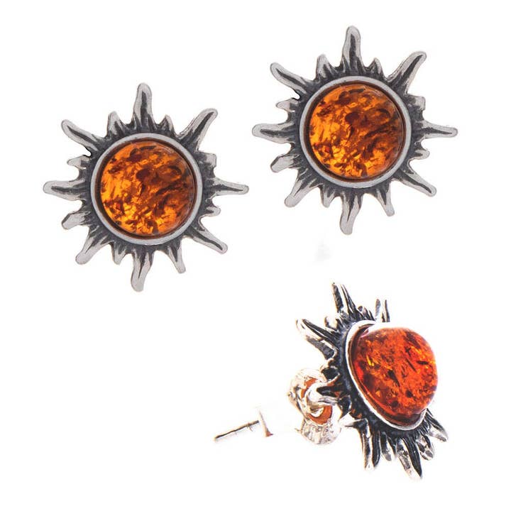 Sun Amber Studs Asst'd Colors for wholesale by Kheops International