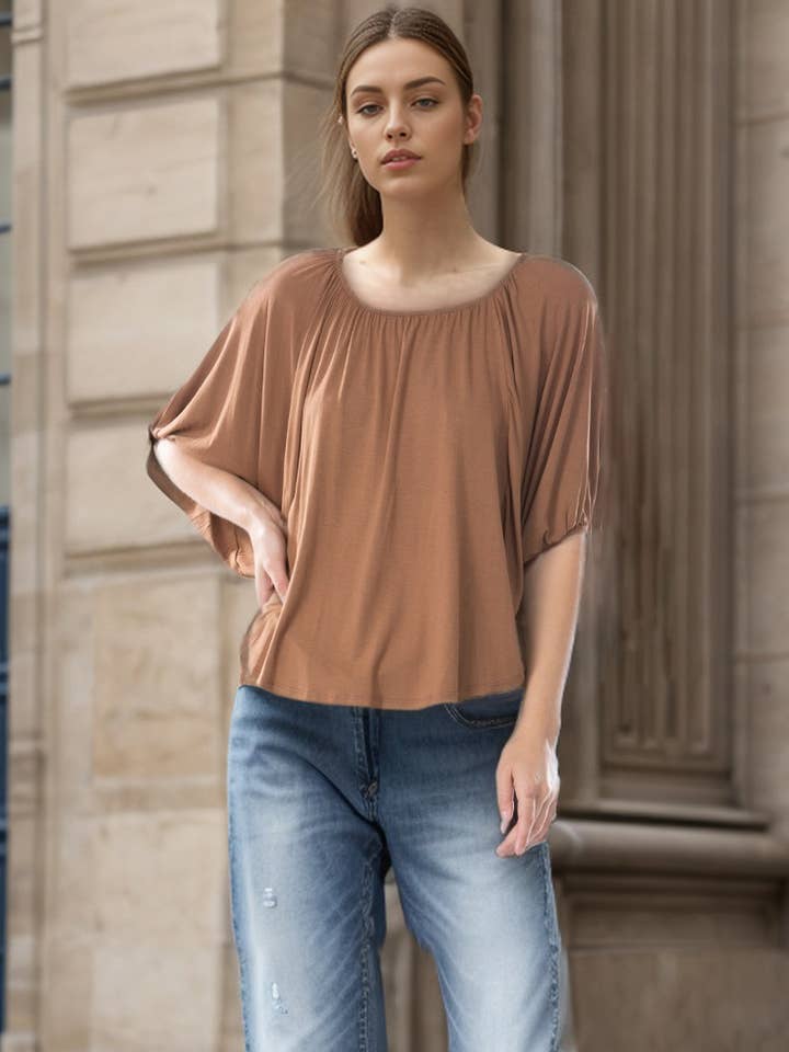 JAMES TOP (LT. BROWN)- JT7150 for wholesale by VAVA by Joy Han