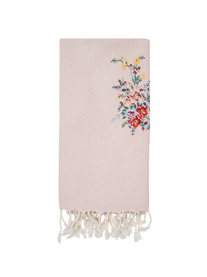 THE FLOWER HAMMAM TOWEL IN DUSTY PINK for wholesale by Hammam34
