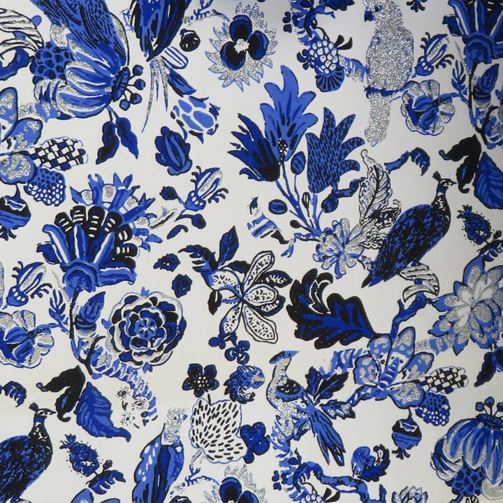 Epigram - Wholesale Gift Bag - Blue & White Flowers and Birds Craft Paper Bag2