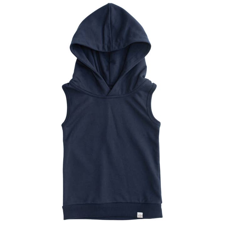 Sleeveless Hoodie in Navy for wholesale by Coconut Pops