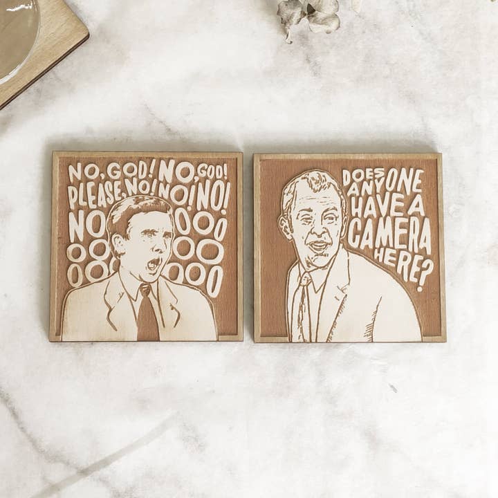 Studio Rima - Wholesale Coasters - Set of 12 The Office Wooden Coasters - TV Show - Cinema Gift4