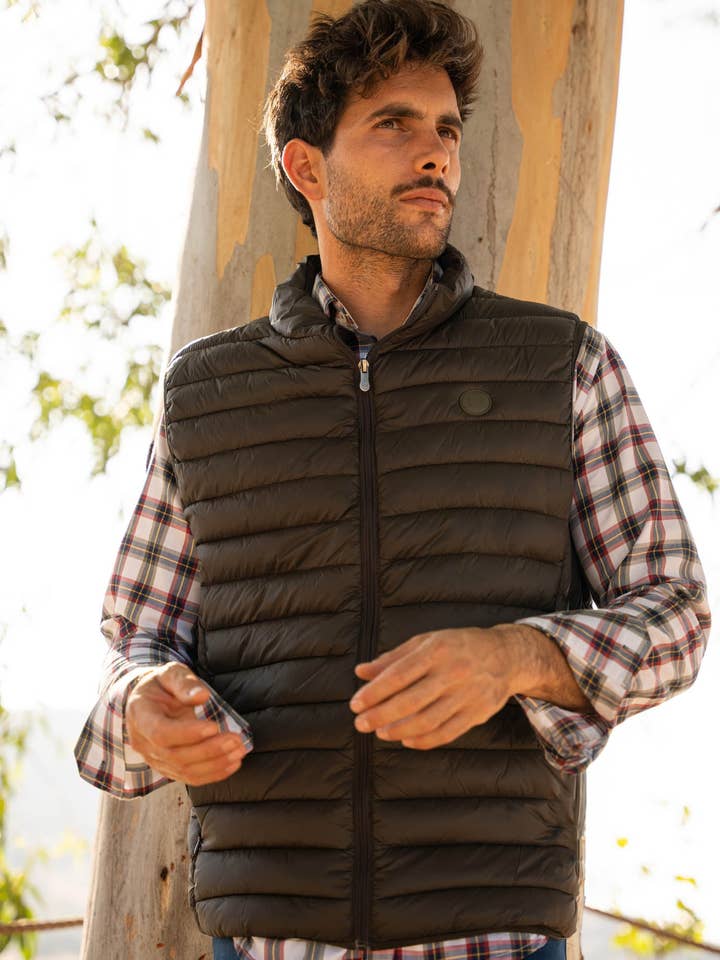 Custi Mikelo - Vente Veste sans manches – homme - Gilet matelassé vert kaki
