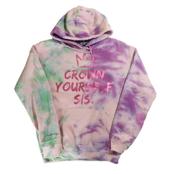 Crown Yourself Sis - Lilla/Grøn Tie-dye for engroshandel hos Koolforlife Inc