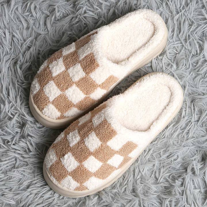 Sensibling Corp. - Wholesale Slippers - Women's - Checkered Soft Home Indoor Floor Platform Slippers13