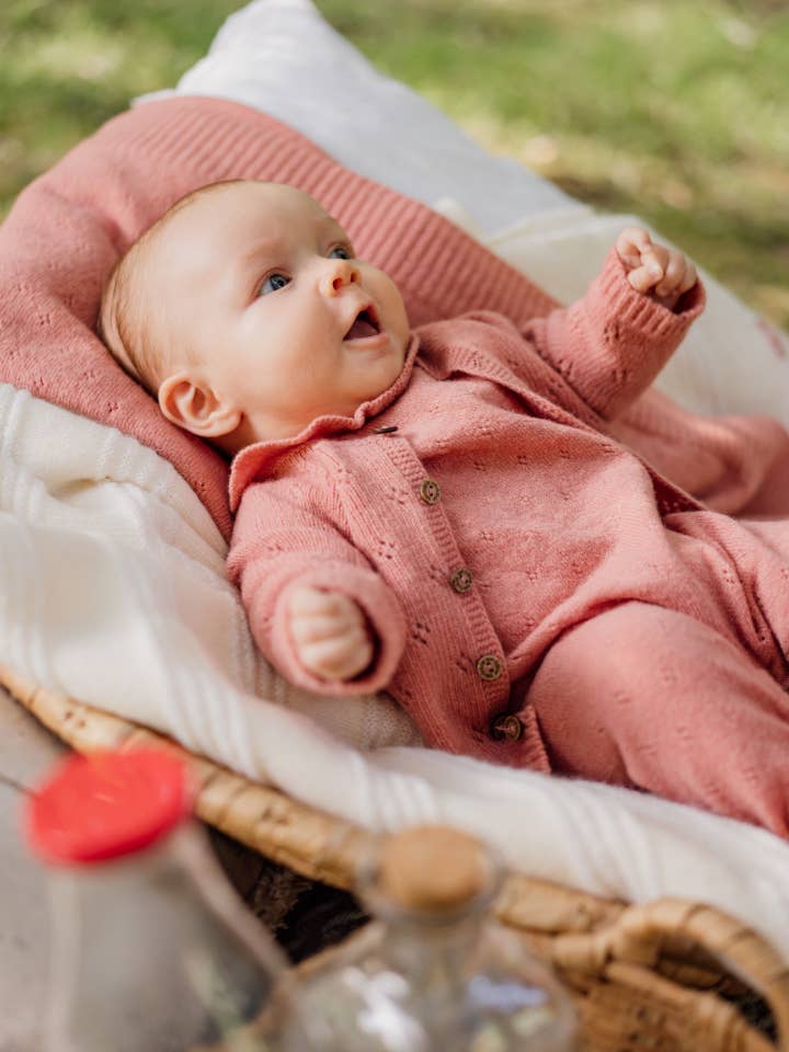 Wedoble: sustainable children's fashion - Wholesale Jacket - Baby - Cardigan knitted in wool | TONES OF GARDENS IN WINTER