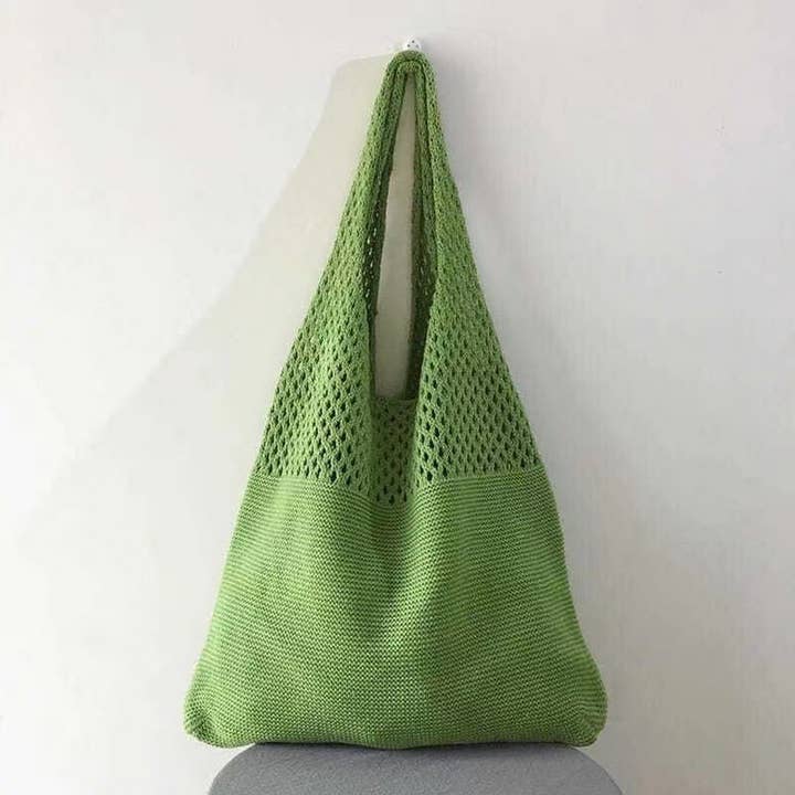 NINEXIS - Wholesale Tote Bag - Women's - CWAB1952_SOLID COLOR VINTAGE KNIT TOTE BAG