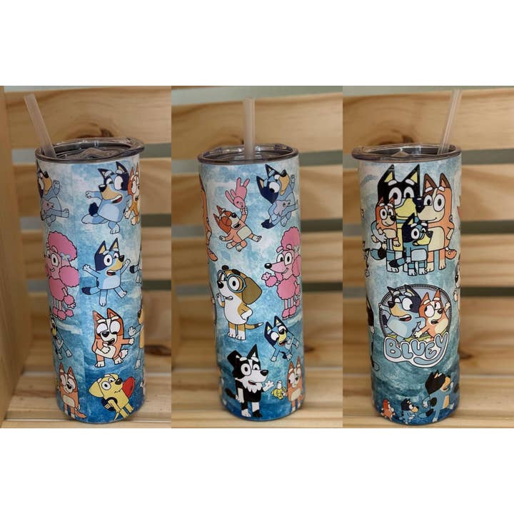Creations by Trudy - Wholesale Insulated Mug/Tumbler - Bluey- Stainless Steel Sublimated Tumbler