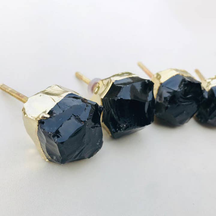 The Tangerine Store - Wholesale Knob/Pull - Set of 6 Large Black Obsidian Glass Classic Vintage Finish Cabinet Drawer Pull Wardrobe Dresser Interior Decorative Handle3