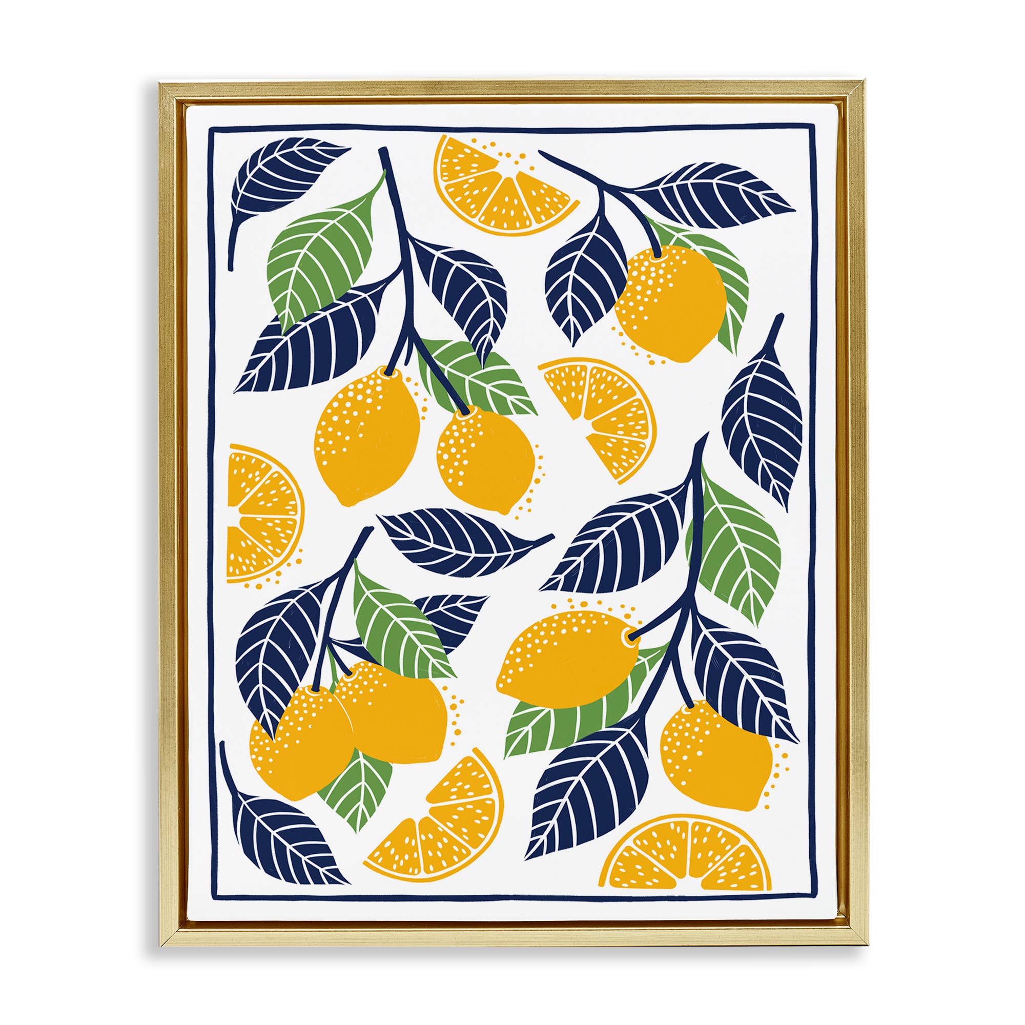 Stupell Industries – wholesale Wall sign – Mediterranean Lemons Pattern - Framed Wall Art24