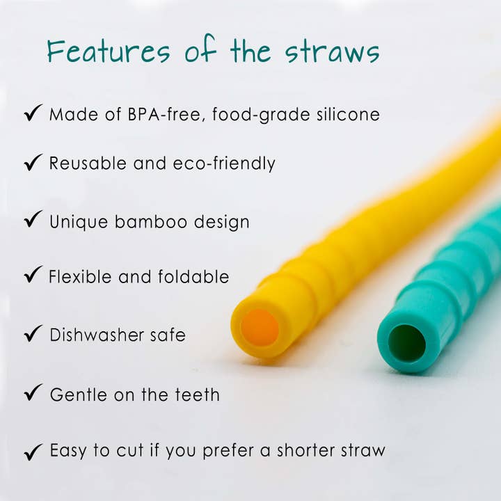 deleco – wholesale Drinking straw – Stylish Silicone Straw & Matching Cleaner - range of colours4