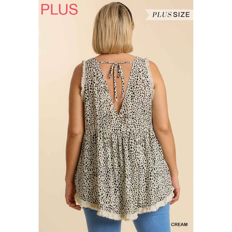 Paperdoll – Großhandel Bluse – Damen – Ärmelloses Top mit V-Ausschnitt und Rückenband mit Tiermuster5