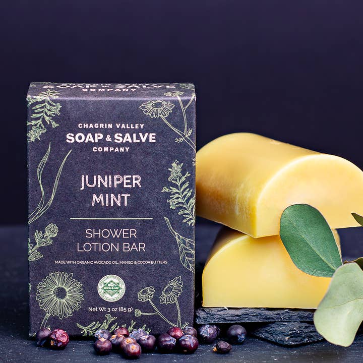 Shower Butter Bar: Juniper Mint for wholesale by Chagrin Valley Soap