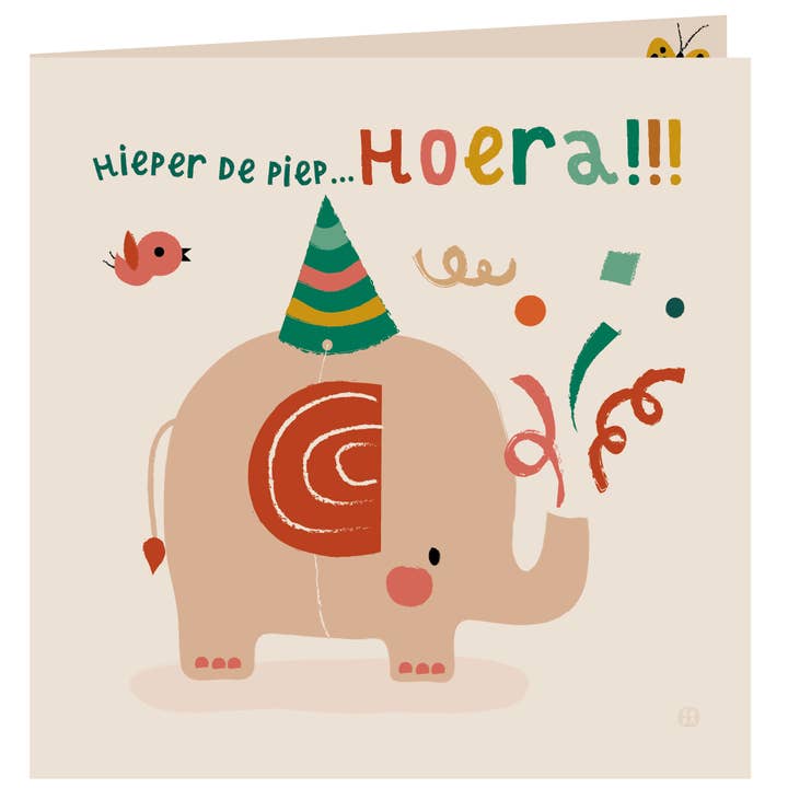 Bora illustraties - Wholesale Birthday Card - Folded card - Elephant