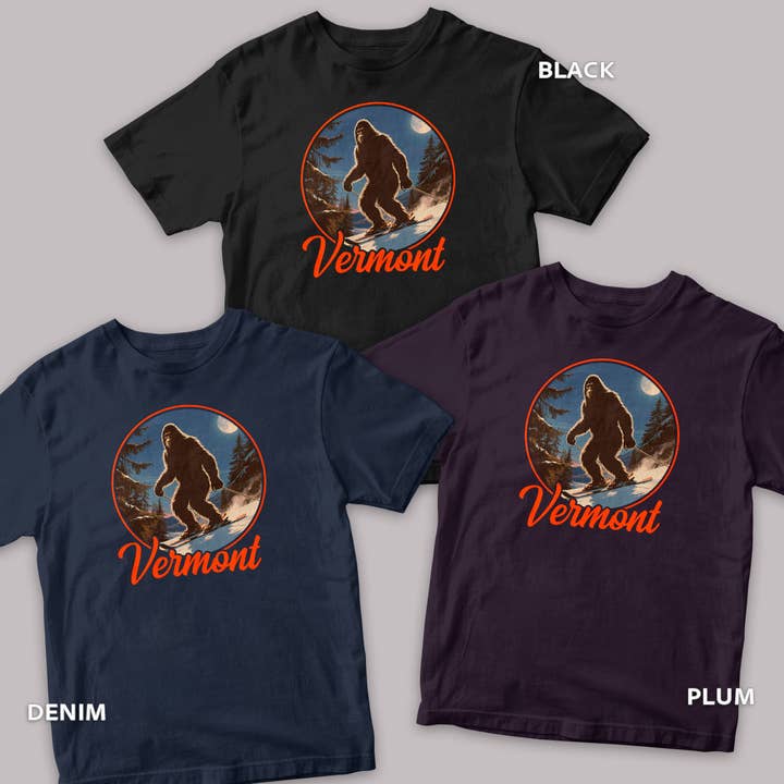 RetroPlanet - Wholesale Screen-printed t-shirt – Kids - Vermont Bigfoot Ski Youth T-Shirt Unisex XS-XL 100% Cotton