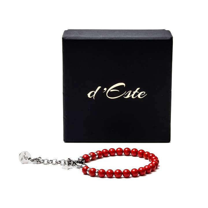 d'Este - Wholesale Beaded Bracelet - Red Coral Bracelet2