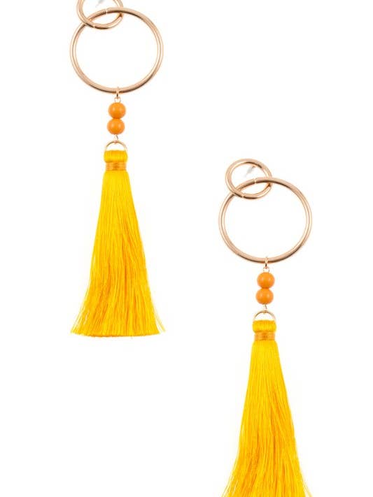 PENDIENTE A LA MODA CON ANILLO DE ESLABONES DE HILO ALARGADO para venta al por mayor de Andrea Bijoux