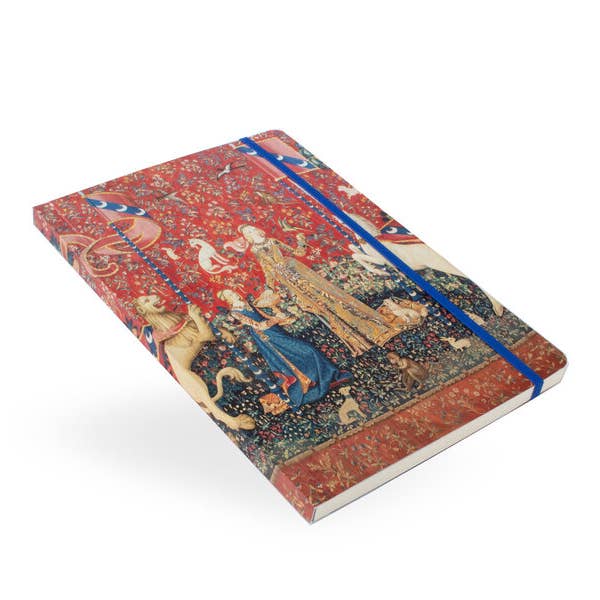 MUSEUM WEBSHOP – wholesale Anteckningsbok – Mjukpärm Bok, A5, Gobeläng Dam Lady med Enhörningen