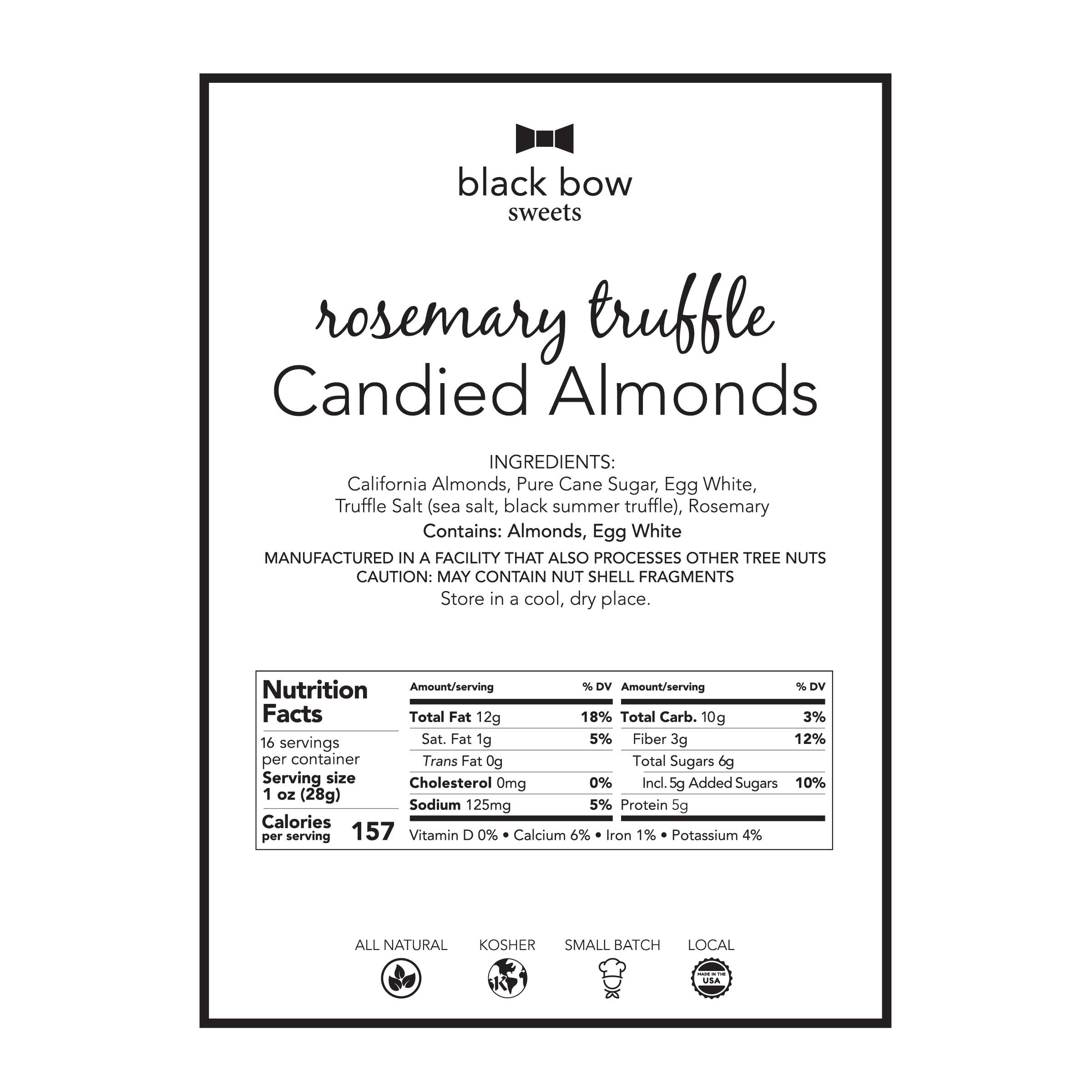 Black Bow Sweets - Wholesale Nuts - Candied California Almond Jar | Rosemary Truffle2