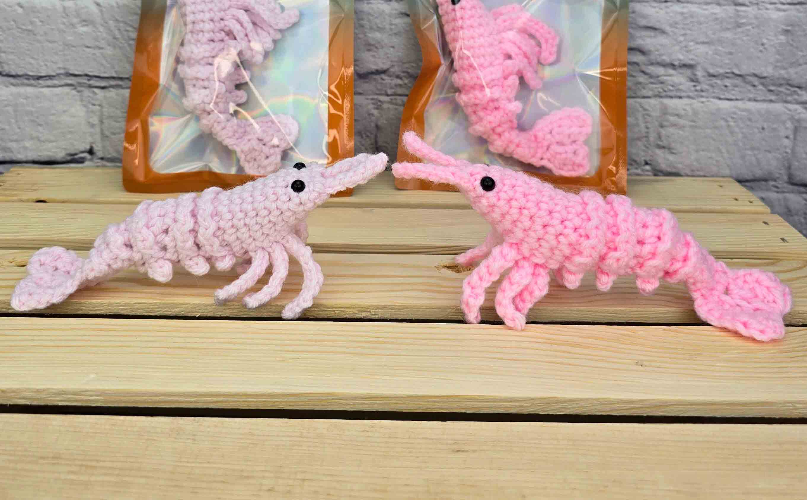 TOMOPOD LLC - Wholesale Car Decorative Charm - Women's - Crochet Cute Shrimp, Handmade Stuffed Prawn,Amigurumi Shrimp6