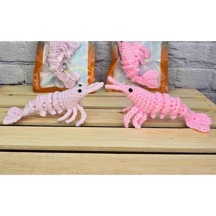 TOMOPOD LLC - Wholesale Car Decorative Charm - Women's - Crochet Cute Shrimp, Handmade Stuffed Prawn,Amigurumi Shrimp6