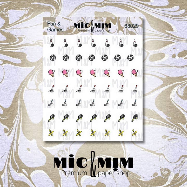 Jeux et amusement - Petite feuille d'autocollants (Copie) pour la vente par MIC & MIM Premium Paper Shop