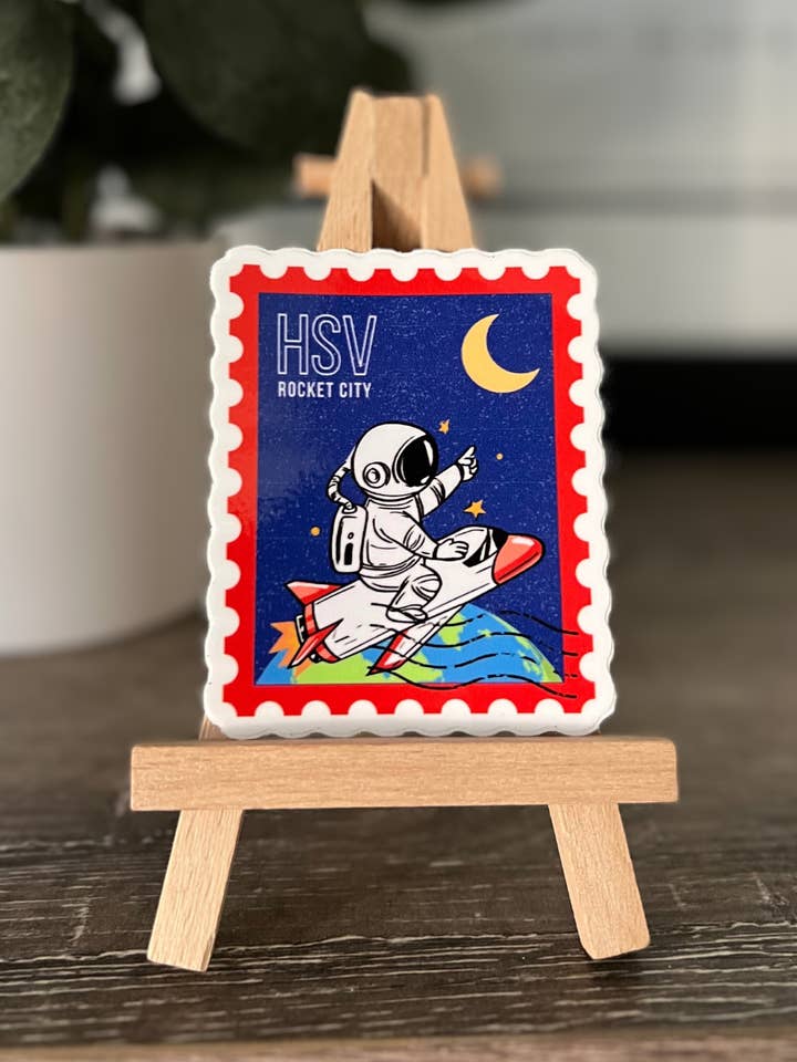 Astronaut HSV Rocket City Sticker for wholesale by Kate’s Creations