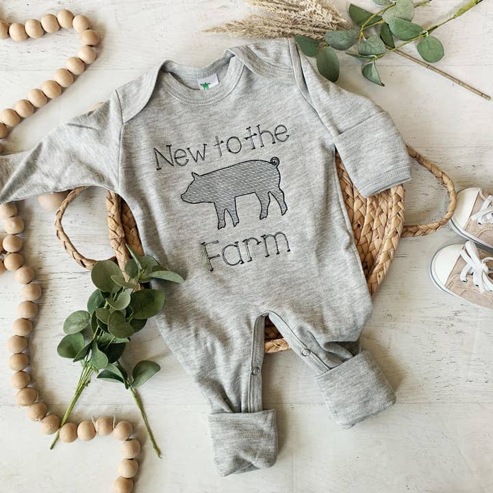 Wonderfully Made - Wholesale Jumpsuit - Baby - Baby Romper | Baby Boy Outfit - New To the Farm - Animal