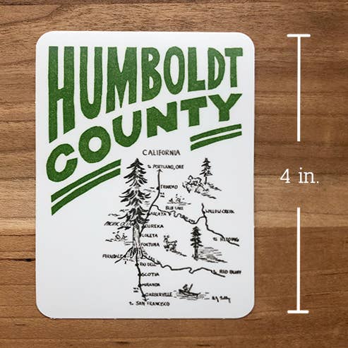 Humboldt Map STICKER for wholesale by Lynn-oleum