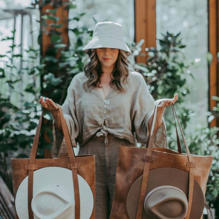 WEST VON - Wholesale Messenger Bag - Unisex - Harper | Hat Tote Bag | Genuine Full Grain Leather9