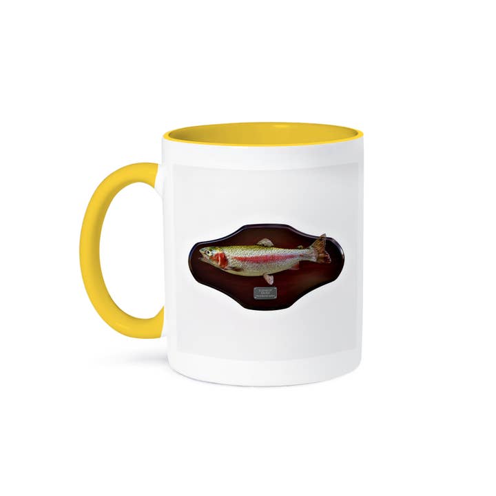 3dRose - Wholesale Coffee Mug - 3dRose, A fishing trophy of a Rainbow trout mounted on a Mahogany plaque, Mug