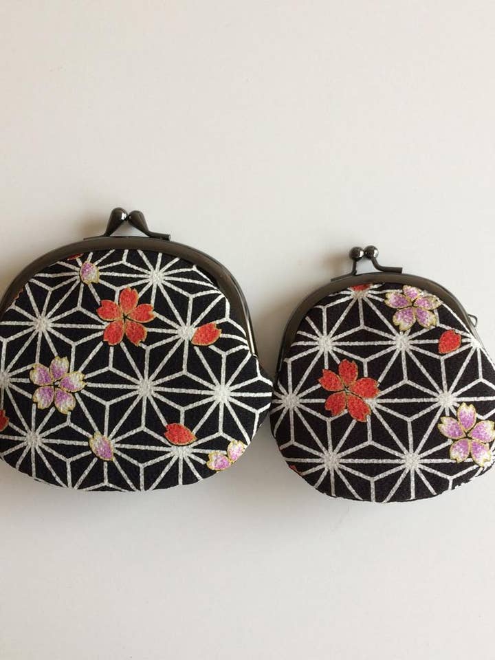 Kimono Fabric ML Coin Purse (Gamaguchi)—ASANOHA PATTERN for wholesale by KOTO