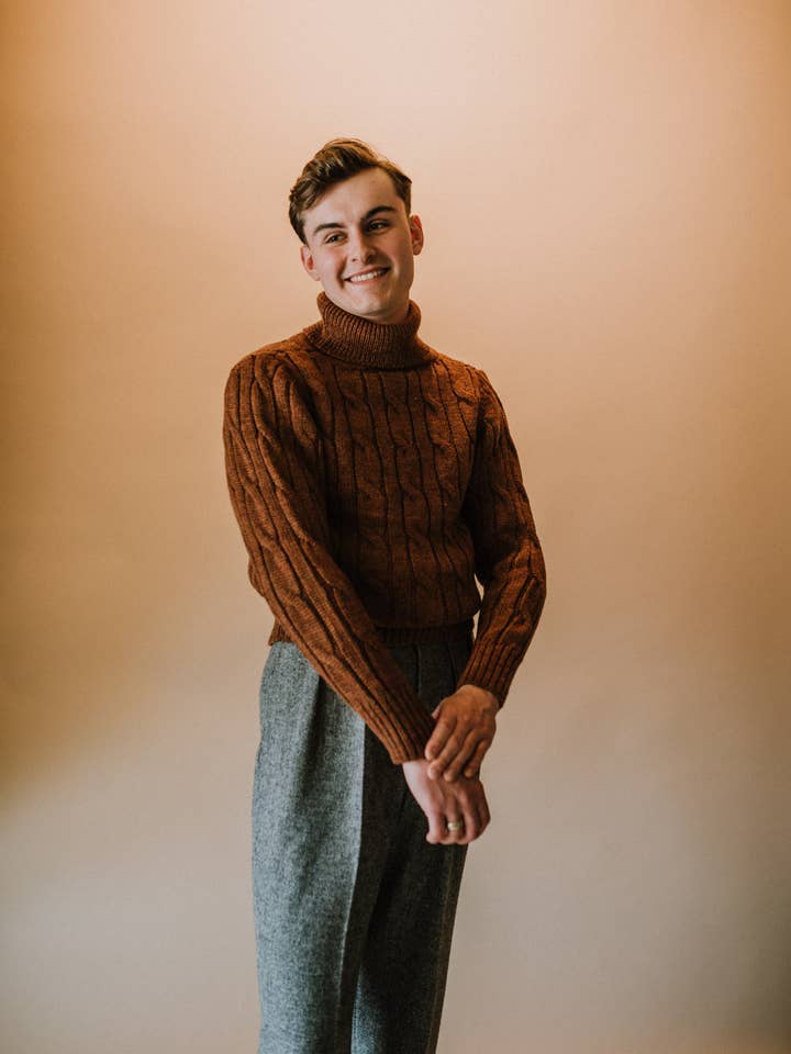 The Quill Rollneck voor wholesale door Stanley Biggs Clothiers Ltd