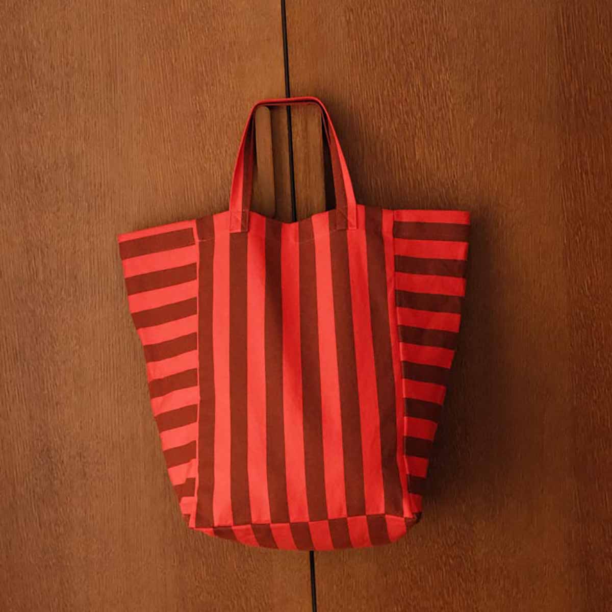 Rose in April - Wholesale Tote Bag - Women's - ELISABETH TOTE BAG STRIPES BROWN/ TOMATO2