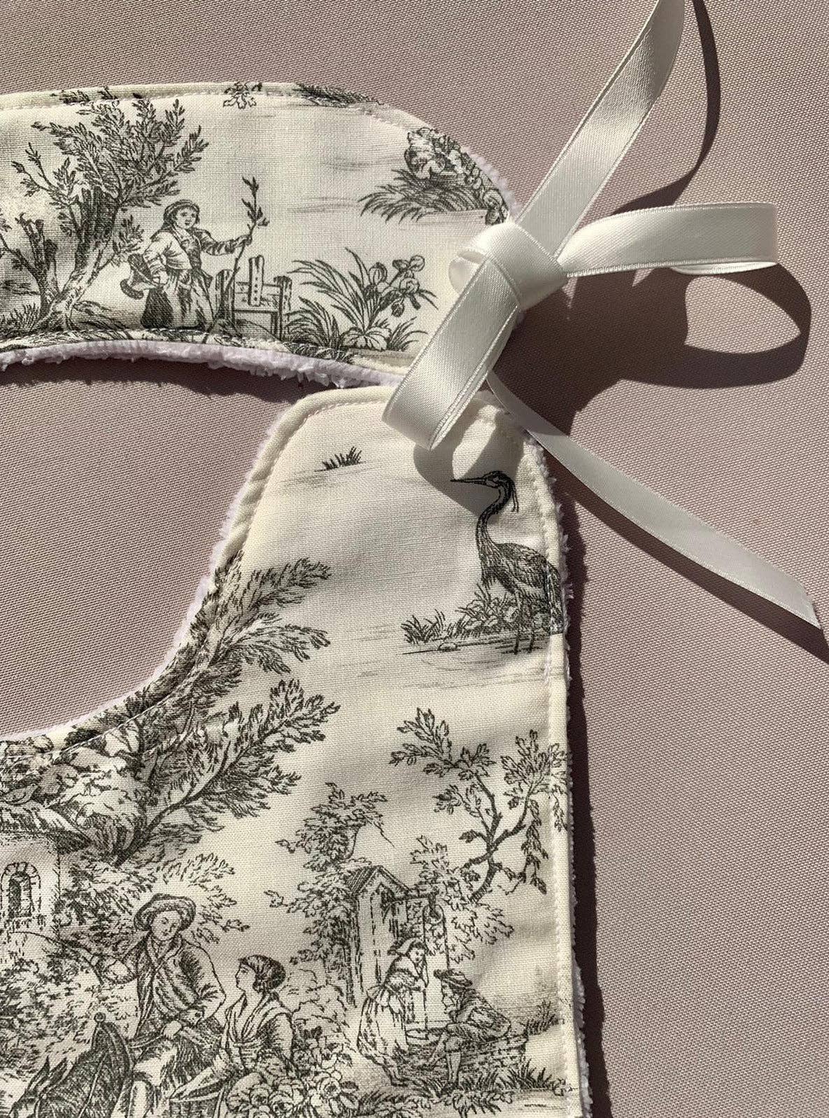 Bazar Atelier Sablon - Venta al por mayor Babero - Bebés - Babero de nacimiento - Jouy de Fruits Gris1