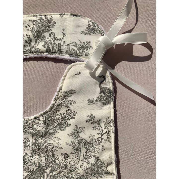 Bazar Atelier Sablon - Vendita all'ingrosso Bavaglino - Neonati - Bavaglino da nascita - Jouy de Fruits Gris1