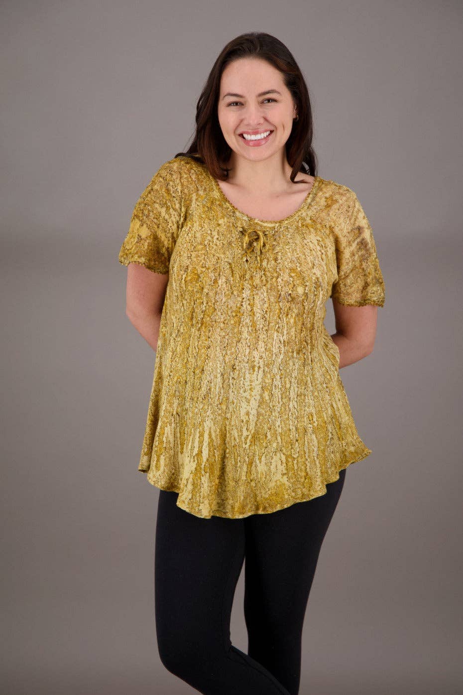 Assorted Colors Cap Sleeve Tie Dye Blouse 787 for wholesale on Faire12