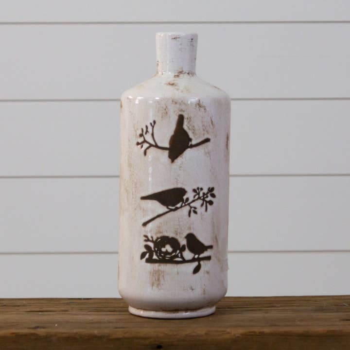 Ceramica - Vaso Birds N Branches, Lg (PC) per la vendita all'ingrosso da parte di Audrey's Home & Gift