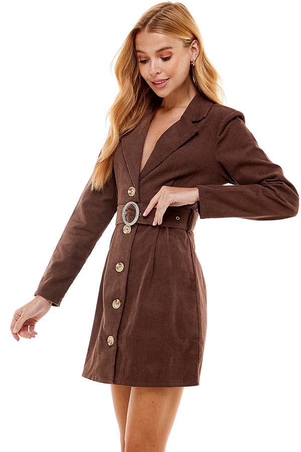 ACOA COLLECTION – Engroshandel Kjole - Dame – Bælte Blazer Kjole15