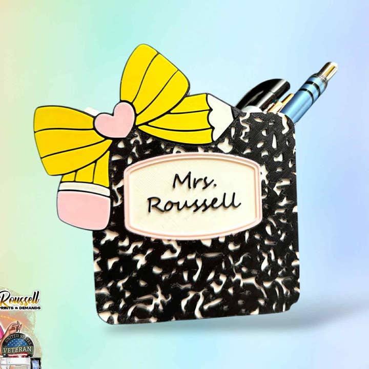 Zusammensetzung mit Bogen Stifthalter 3D-gedruckt Kundenspezifisch für den Großhandel von Roussell Prints and Demand LLC