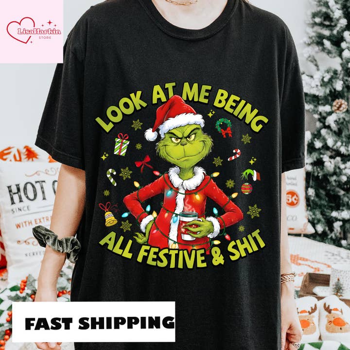 Merry Grinchmas 2025 Santa Tee Funny Christmas Shirt for wholesale by TheKingShirt
