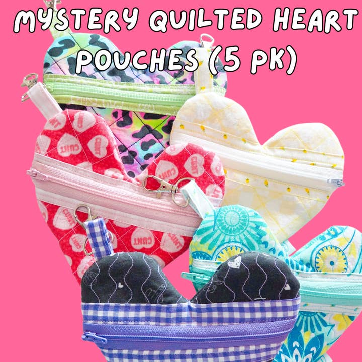 Pochettes Cœur Matelassées Mystère (lot de 5) pour la vente par Catie Unthreaded