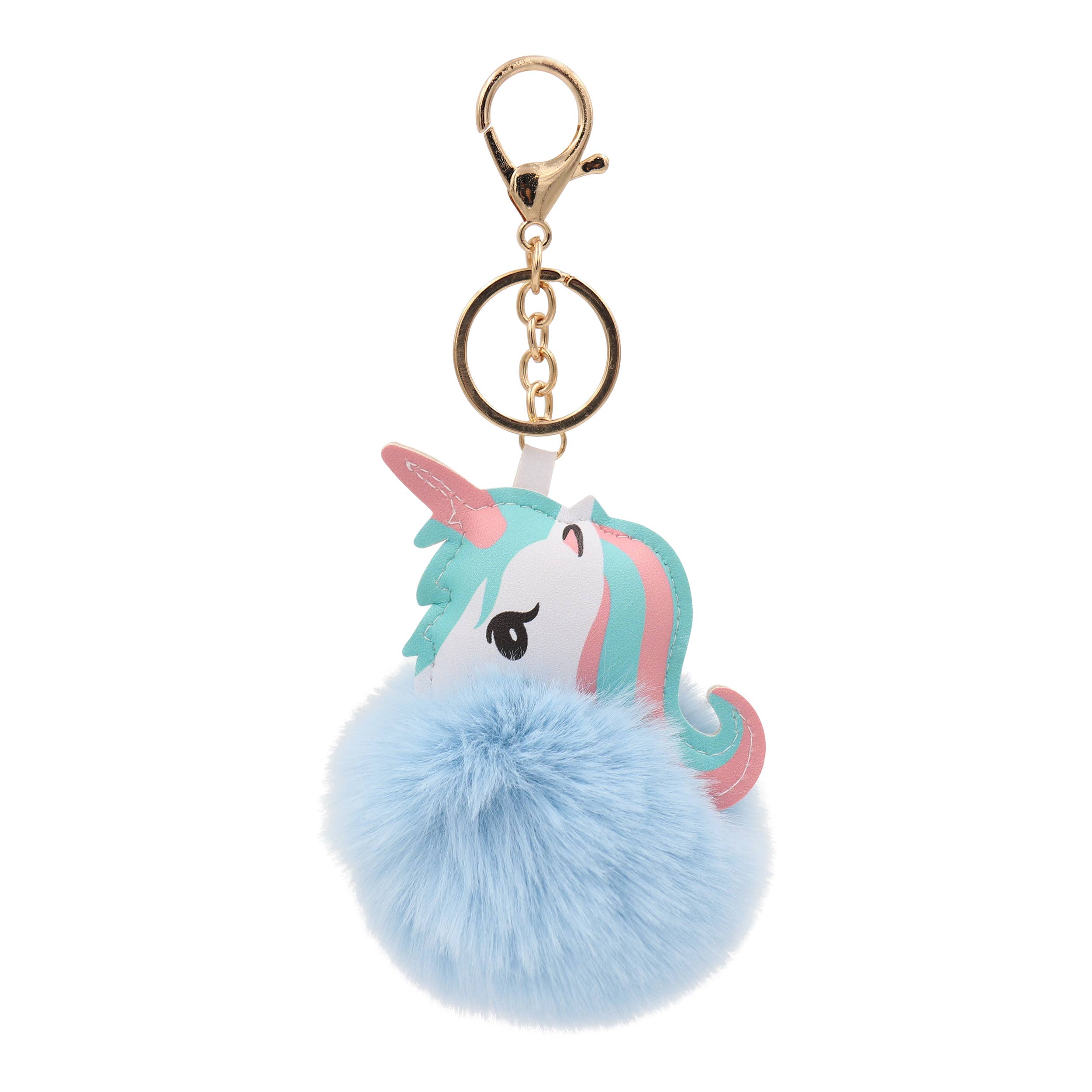 Real Sic - Wholesale Keychain - Unisex - Cute Animal Faux Fur Fluffy Fuzzy Pom Pom Keychain - Unicorn6
