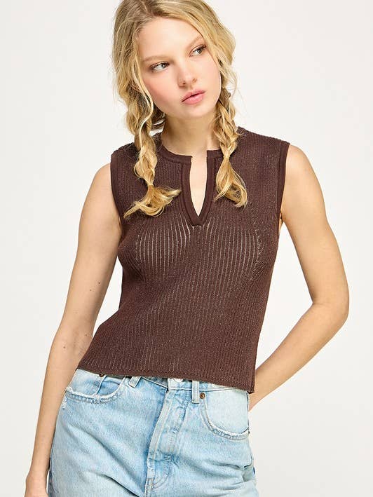 Miss Love - Wholesale Tank Top - Women's - SUPER STRETCHY SOFT RIBBED SWEATER TANK TOP