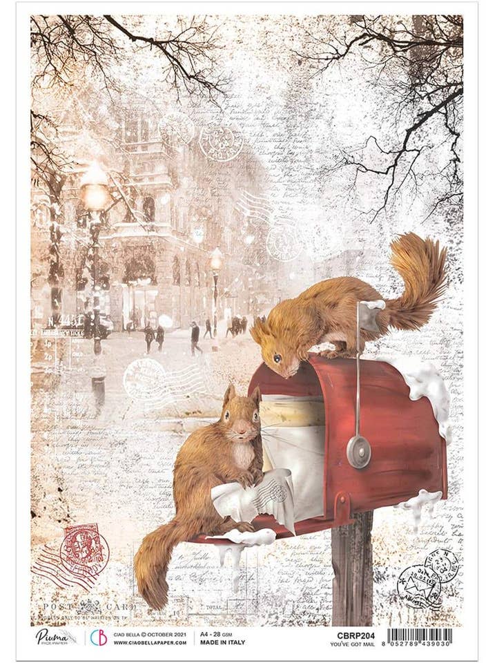 Carta di riso Ciao Bella A4 You've Got Mail per la vendita all'ingrosso da parte di Ecstasy Crafts Distributing