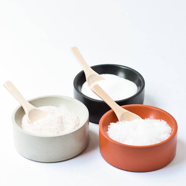 Cedar & Stone Garden – wholesale Salt & pepper shaker set – Concrete Salt Cellar with Wood Lid