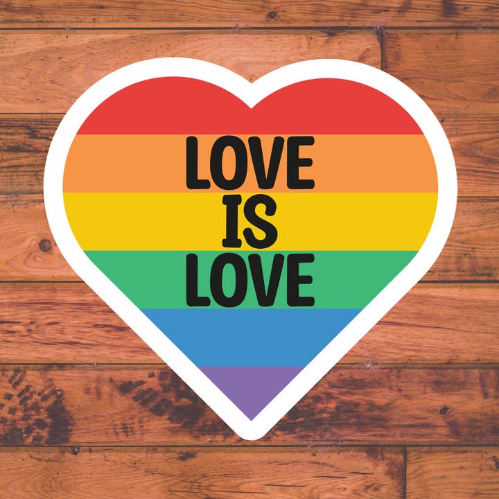 Autocollant Love is Love | Autocollant en vinyle | autocollant pour ordinateur portable | Autocollant Pride pour la vente par C3DAR Design